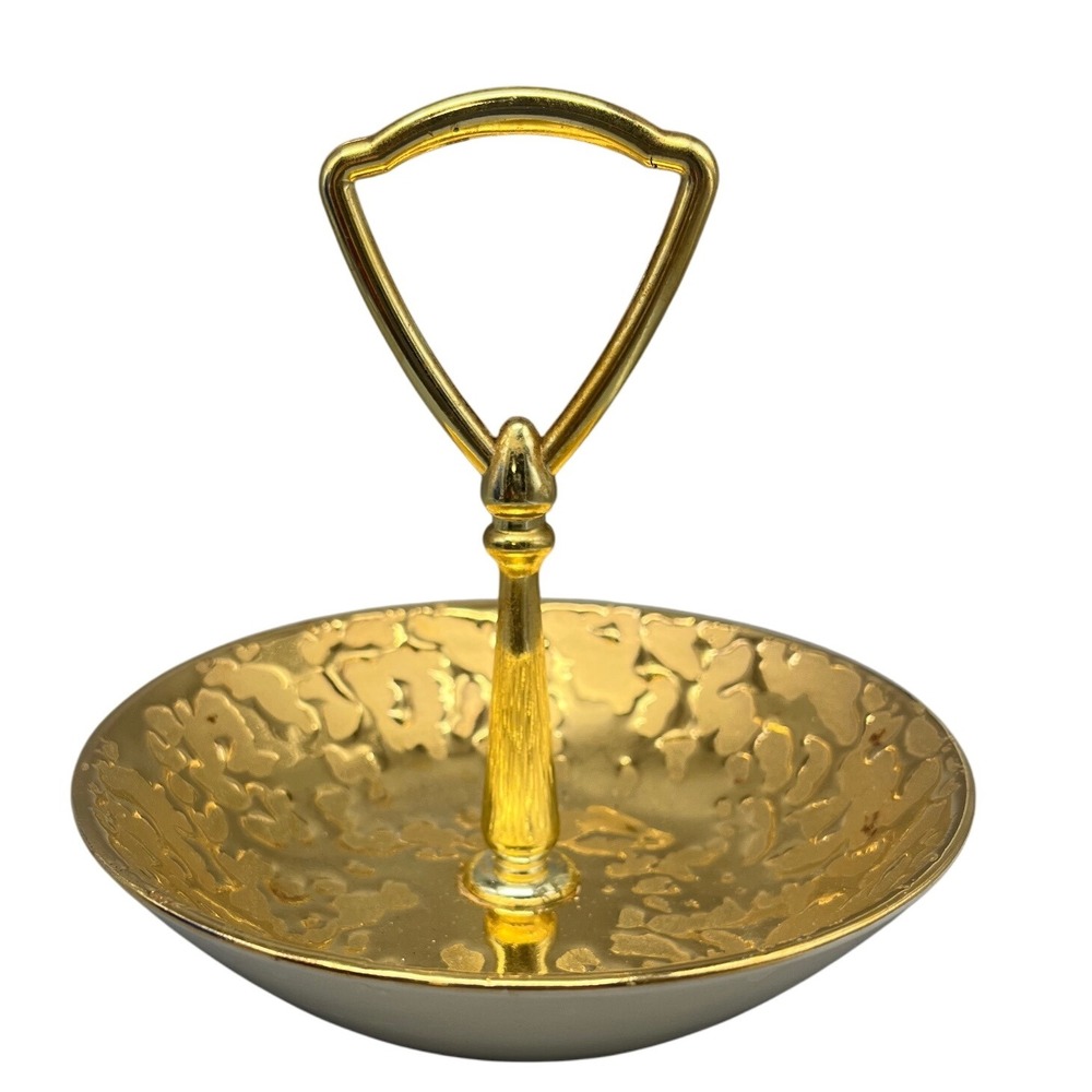 Weeping Gold Vintage Midcentury Hollywood Regency Nut‎ dish, Trinket, Jewelry